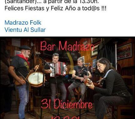 Martes 31 de diciembre, 13.30 El Vientu al Sullar en Bar Madrazo